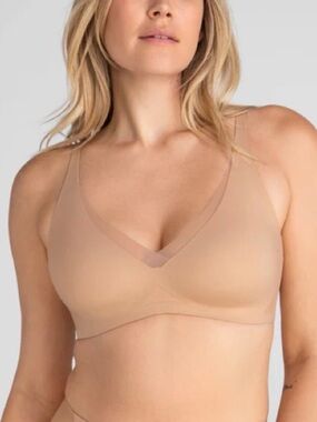 Honeylove Crossover V-neck Bra in Beige